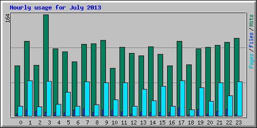 Hourly usage for July 2013