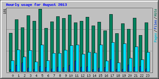 Hourly usage for August 2013