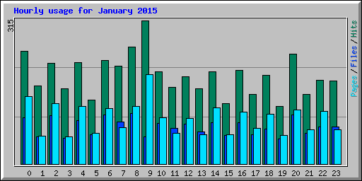 Hourly usage for January 2015