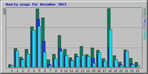 Hourly usage for December 2015