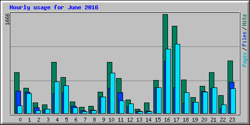 Hourly usage for June 2016