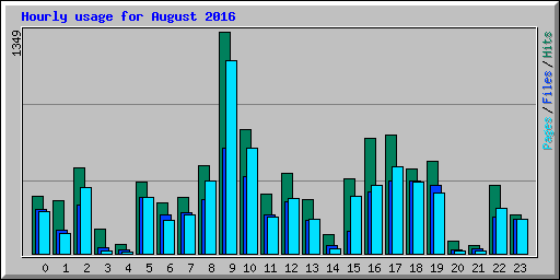 Hourly usage for August 2016
