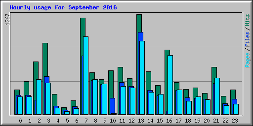 Hourly usage for September 2016