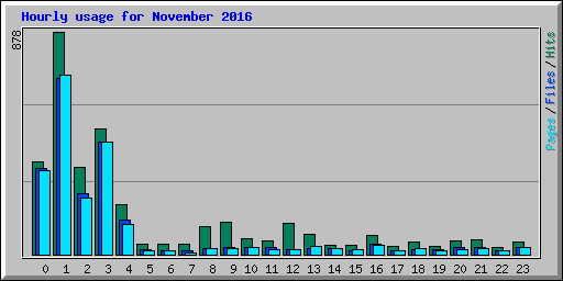 Hourly usage for November 2016