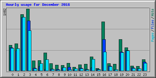 Hourly usage for December 2016