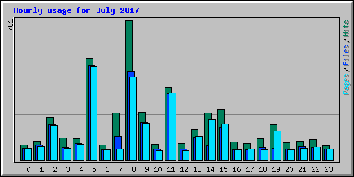 Hourly usage for July 2017